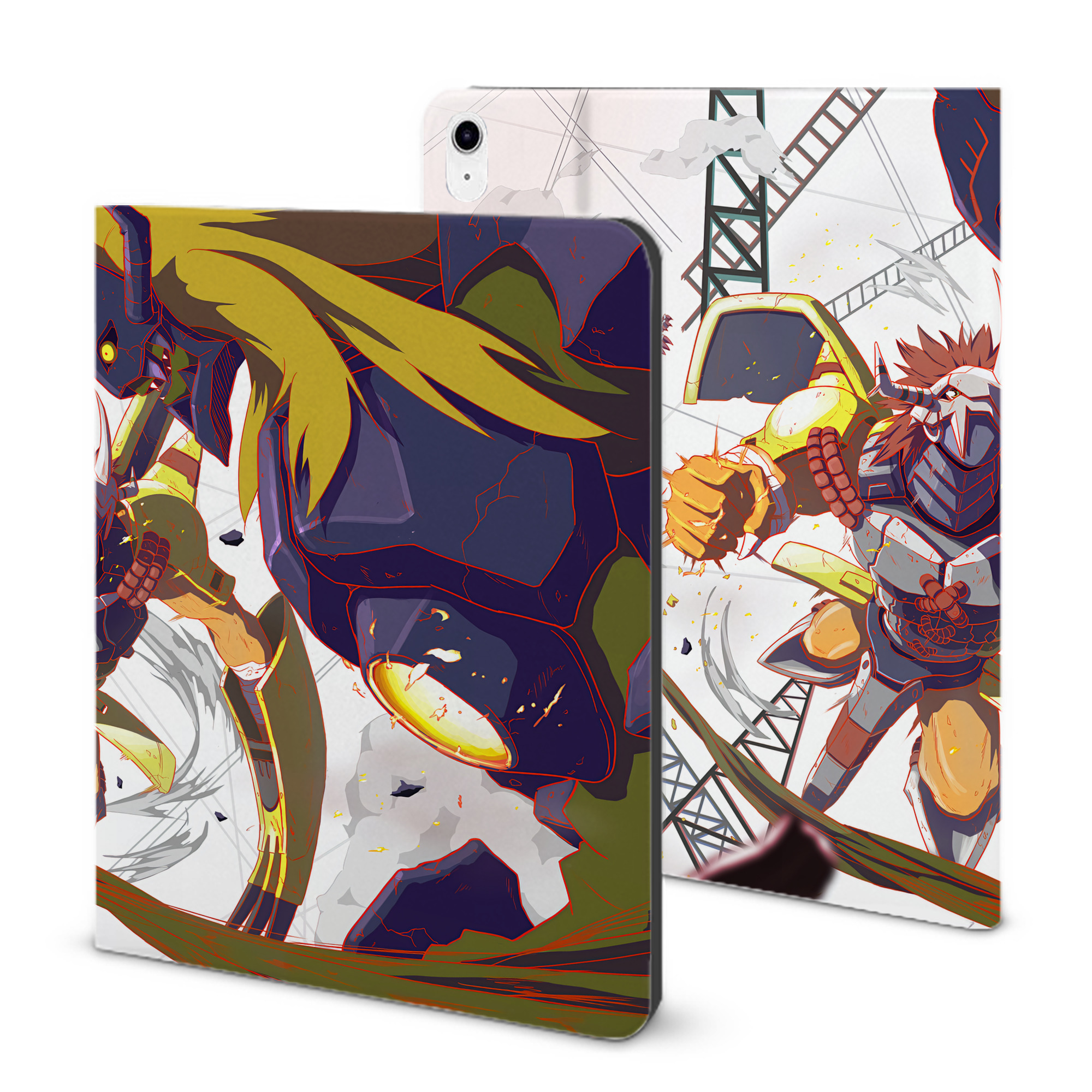 （画像用） Digimon デジタルモンスター/デジモン IPad ケース ブック型 PUレザー TPU 耐衝撃 軽量 薄型 ペン収納なし 全面保護 IPad 各モデル対応